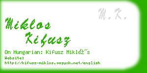 miklos kifusz business card